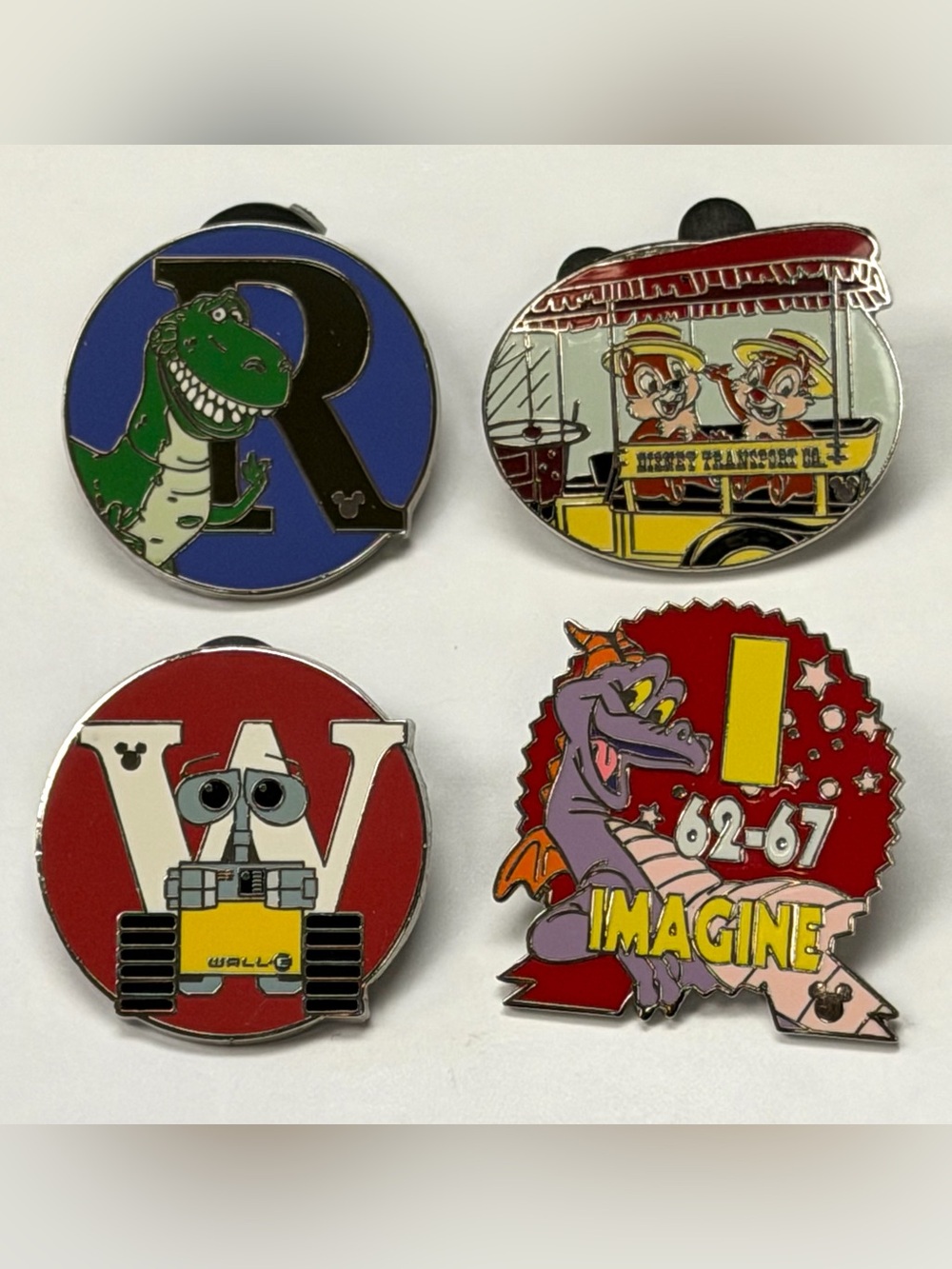 Lot of 4 Disney Hidden Mickey Cast Lanyard Pins